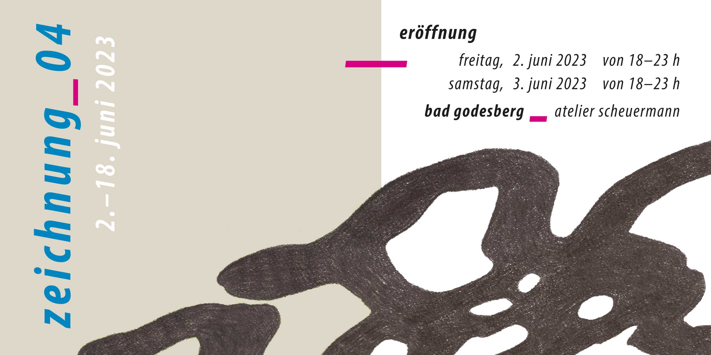 Ausstellungsprojekt „zeichnung_04“, 02.06.-18.06.2023, Atelier Scheuermann, Bonn / Bad Godesberg