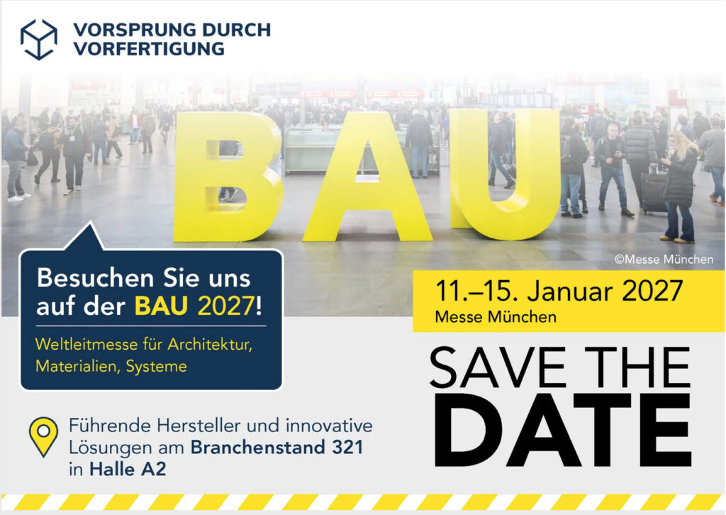 Einladung BAU27 | 11.01.-15-01-2027 | Messe München | Halle A2 | Stand 321